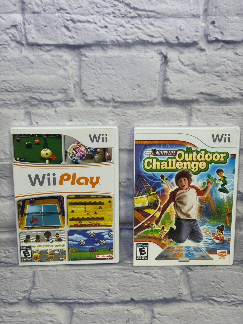 Lot Of 2 Nintendo Wii Active Life Outdoor Challenge & Wii Play With Manual Case